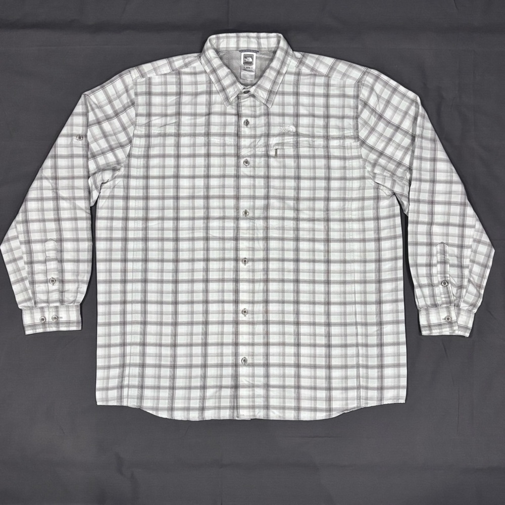 The North Face Men's Long Sleeve Plaid Nylon Shirt Size XL Lightweight Outdoor